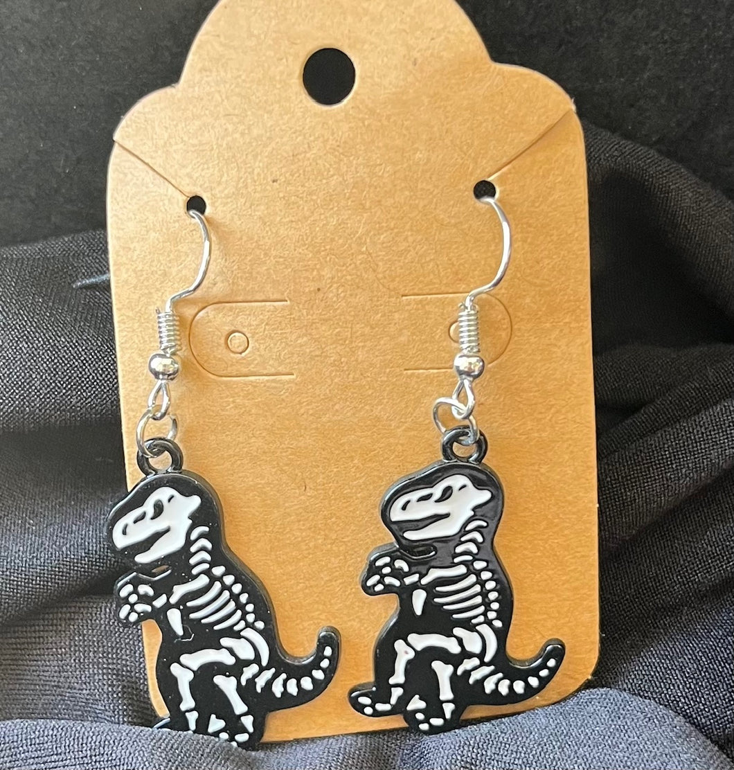 T-Rex Skeleton Earrings
