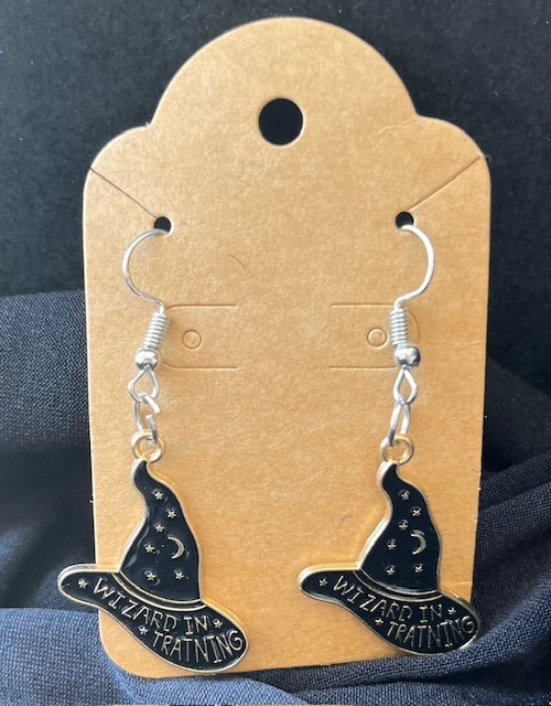 Wizard In Training Hat Earrings