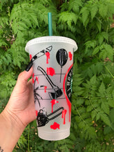 Load image into Gallery viewer, Horror movies and chill Starbucks tumbler
