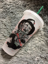 Load image into Gallery viewer, Freddy Krueger Starbucks reusable cold cup from nightmare on elm street
