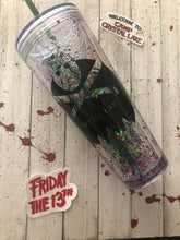 Load image into Gallery viewer, Jason voorhees from Friday the 13th starbucks venti snow globe cup
