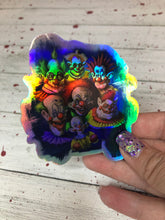 Load image into Gallery viewer, Killer Klowns from outer space holographic sticker
