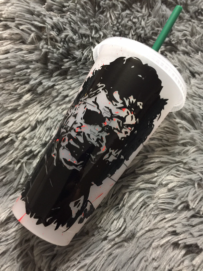 Leather face Starbucks Cup