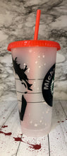 Load image into Gallery viewer, Michael Myers Color Changing Confetti Starbucks Cup
