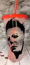 Load image into Gallery viewer, Michael Myers Color Changing Confetti Starbucks Cup
